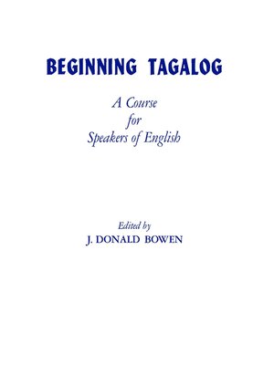 cover image of Beginning Tagalog